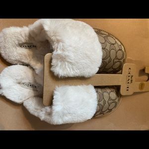 Coach Slippers (Brand new, never worn). Size 8